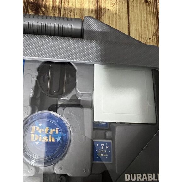 Kids 28 Piece Microscope Set 300X 600X 1200X - Metal w/Slides, Light Unused - Picture 6 of 12